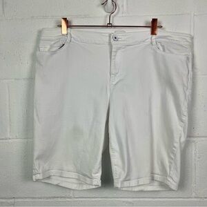J.‎ Jill Denim Bermuda Jean Shorts White Stretch Summer Casual Classic 18P